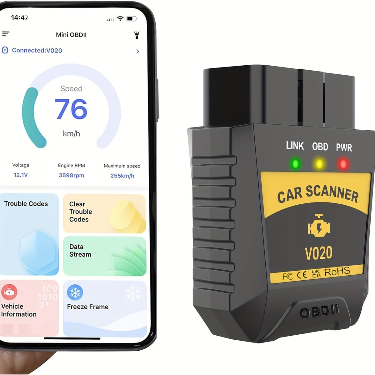 Scanner OBD2 Sem Fio , Leitor De Ferramenta De Diagnóstico Automotivo , Sistema De Conexão Automática Compatível