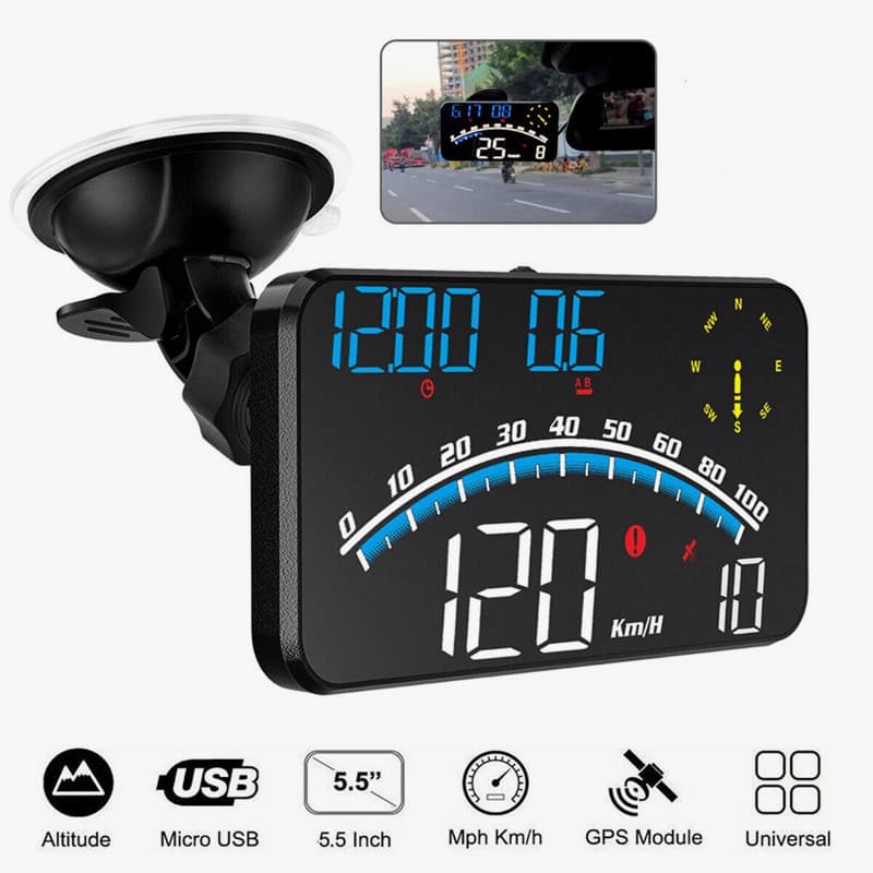 Universal G10 5.5 Polegadas Carro GPS HUD Head Up Display Speedmeter Sistema De Alarme De Aviso De Segurança De Excesso 