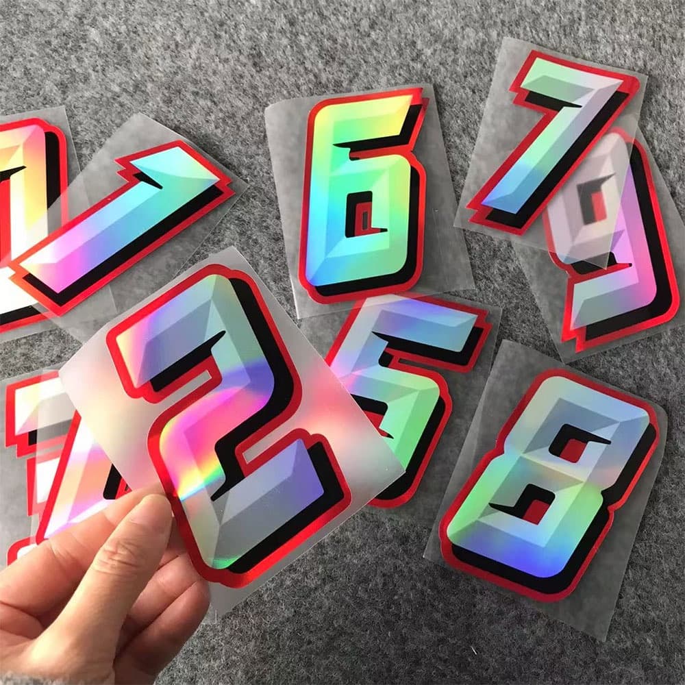 Número Refletivo 3D Logotipo DIY Sticker Laser Racer Decoração Capacete De Motocicleta