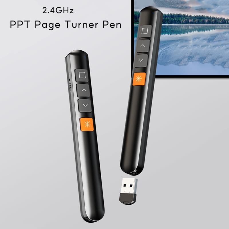 PPT Page Turner Caneta De Apresentação Clicker Sem Fio Apontador 2.4GHz Slide Advancer USB Controle Remoto Flip Pen Para Powerpoint
